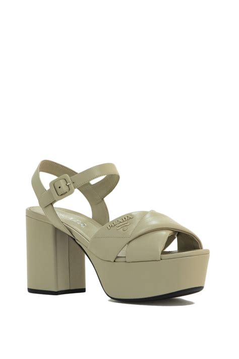 sandalen pras plateau prada|Prada platform sandals.